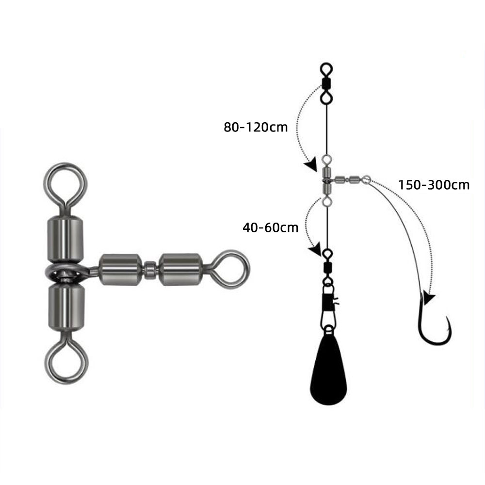 Monofilament Line - 10PCS Double Fishing Rolling Swivels 3