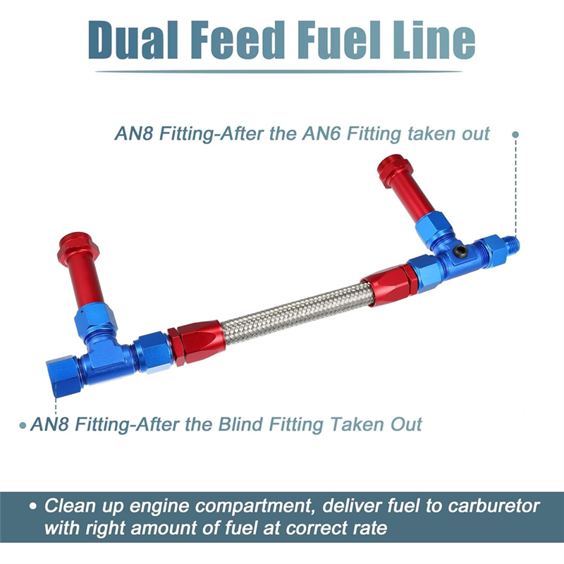 8AN Dual Feed Fuel Line To 7/8 - Braided Line review and price